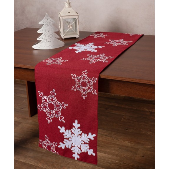 Χριστουγεννιάτικο Runner Silk Fashion NW348 Κόκκινη 35x170