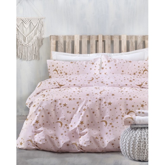 Σετ Παπλωματοθήκη Μονή 2 Τεμαχίων Rythmos Moonlight Ροζ...