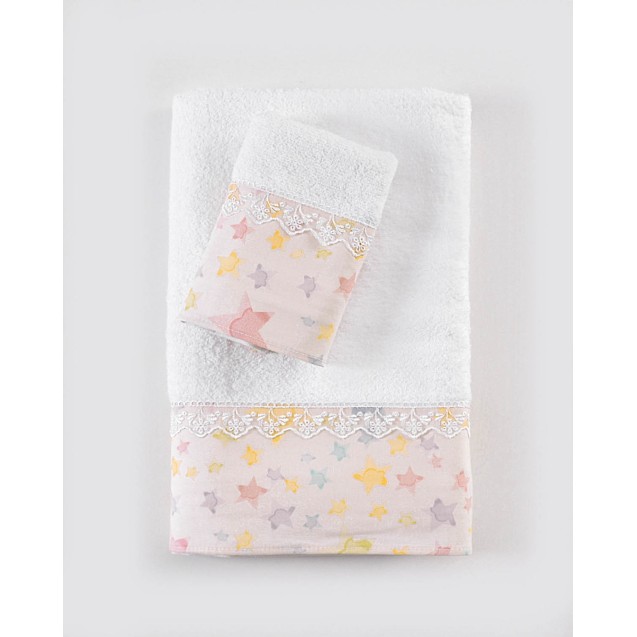 Σετ Βρεφικές Πετσέτες 2 Τεμαχίων Rythmos Glow Ροζ