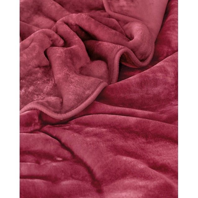 Κουβέρτα Βελουτέ Μονή Rythmos Velour Κοκκινη...