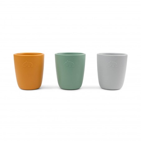 Σετ Παιδικά Ποτηράκια Σιλικόνης 3 Τεμαχίων Done by Deer Green/Mustard/Sand BR76437