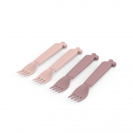 Σετ Παιδικά Πηρούνια Σιλικόνης 4 Τεμαχίων Done By Deer Lallee Sand/Coral BR76679