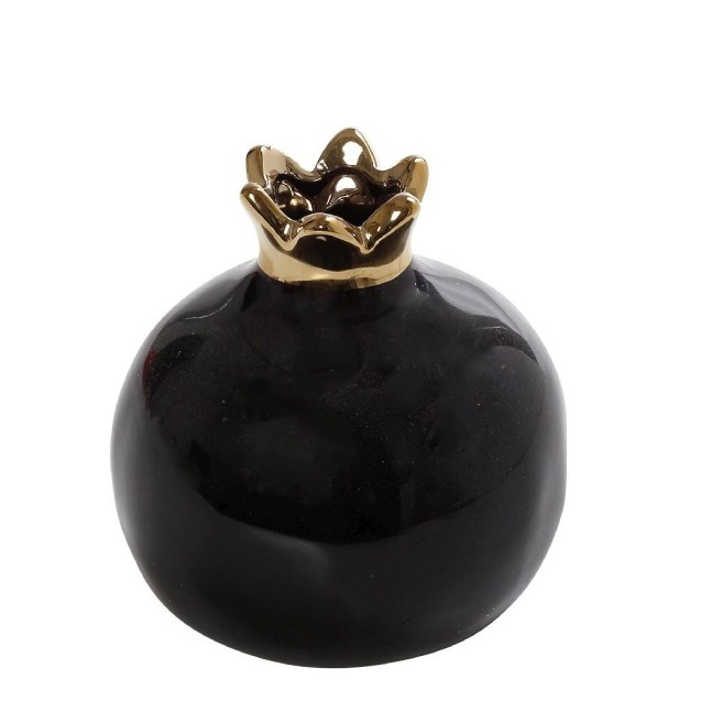 Ρόδι Espiel Κεραμικό Μαύρο - Χρυσό 11x11x12.5...