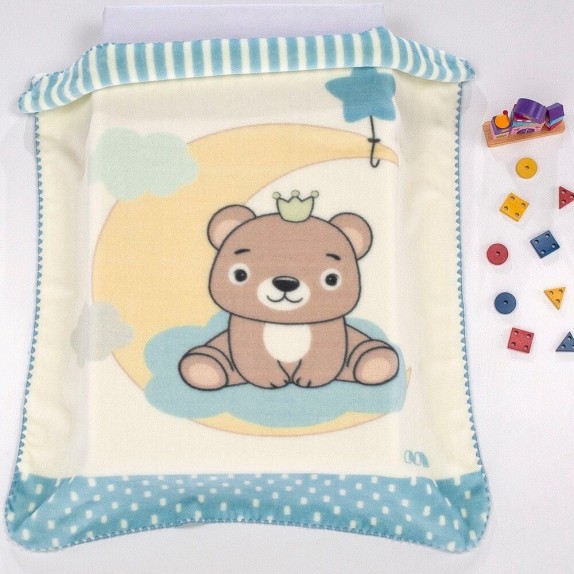 Κουβέρτα Βελουτέ Κούνιας Morven Piccola L46 Γαλάζιο 110x140