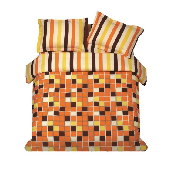 Σετ Παπλωματοθήκη Μονή 2 Τεμαχίων Makis Tselios Squares...