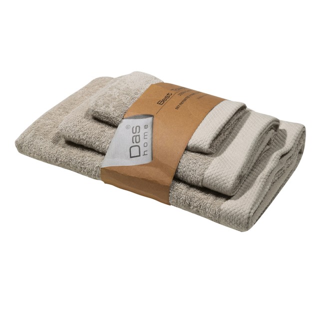 Σετ Πετσέτες 3 Τεμαχίων Das Home Best 0656