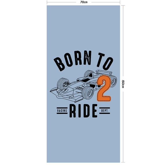 Παιδική Πετσέτα Θαλάσσης Melinen Race Car Light Blue 75x150