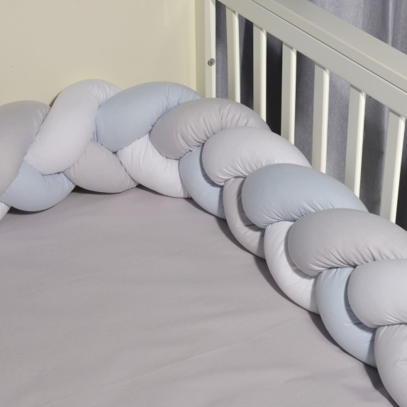 Πάντα Πλεξούδα Baby Oliver des. 3115 Λευκό-Σιέλ-Γκρι 20x200