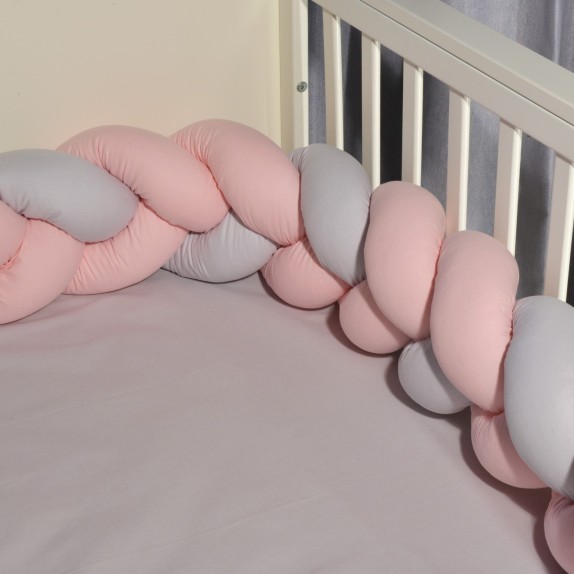 Πάντα Πλεξούδα Baby Oliver des. 3205 Ροζ-Γκρι 20x200