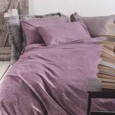 Σετ Παπλωματοθήκη Μονή 2 Τεμαχίων Rythmos Charisma Μοβ 160x250