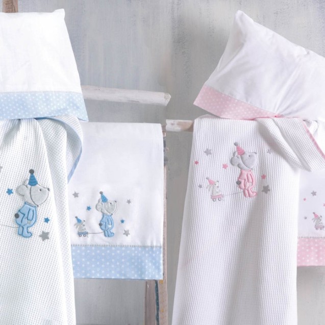 Κουβέρτα Πικέ Κούνιας Rythmos Felix Ροζ 120x150