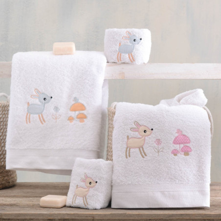 Σετ Παιδικές Πετσέτες 2 Τεμαχίων Rythmos Floppy Ροζ