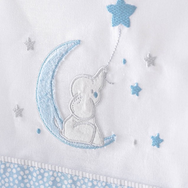 Κουβέρτα Πικέ Κούνιας Rythmos Fuzzy Σιέλ 120x150