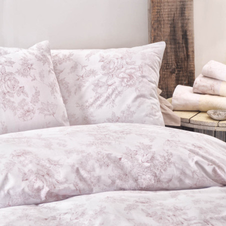 Σετ Σεντόνια King Size 4 Τεμαχίων Rythmos Lucette Ροζ 270x290