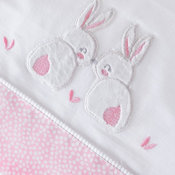 Σετ Σεντόνια Κούνιας 3 Τεμαχίων Rythmos Rabbitty Ροζ 100x160