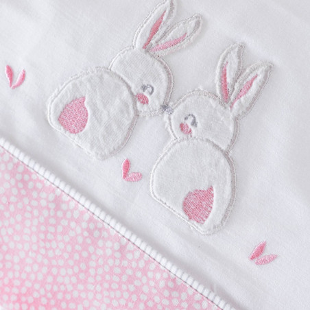 Σετ Σεντόνια Κούνιας 3 Τεμαχίων Rythmos Rabbitty Ροζ 100x160