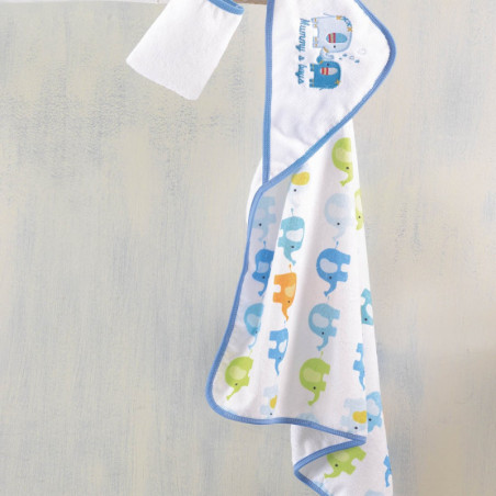 Σετ Βρεφική Κάπα και Γάντι Rythmos Blue Elephant