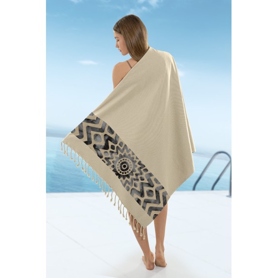 Πετσέτα Θαλάσσης Παρεό Guy Laroche Pestemal 17 Beige 90x170