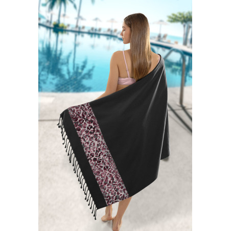 Πετσέτα Θαλάσσης Παρεό Guy Laroche Pestemal 18 Black 90x170