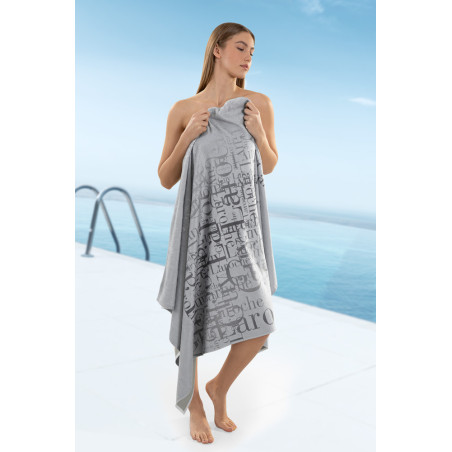Πετσέτα Θαλάσσης Βελουτέ Guy Laroche Velour Printed 2103 Silver 100x175