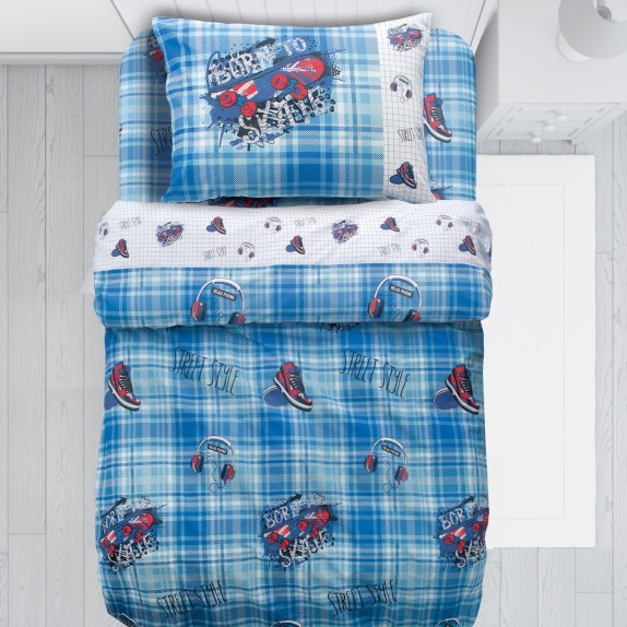 Σετ Παιδικά Σεντόνια Μονά 3 Τεμαχίων Makis Tselios Skate...