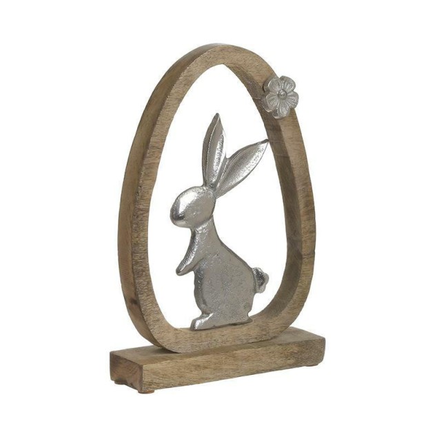 Πασχαλινό Διακοσμητικό Λαγός Natural/Ασημί...