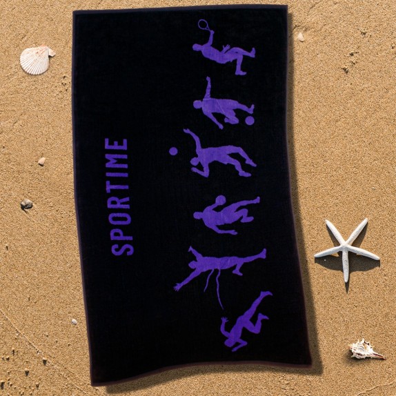 Πετσέτα Θαλάσσης Βελουτέ Sb Home Sport Time Lilac 90x160