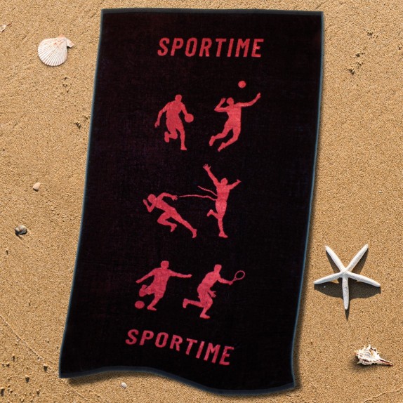 Πετσέτα Θαλάσσης Βελουτέ Sb Home Sport Time Salmon 90x160