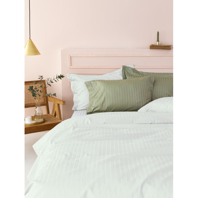 Σεντόνι Υπέρδιπλο Palamaiki Sateen Riga White...