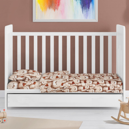 Σετ Σεντόνια Κούνιας 3 Τεμαχίων Dimcol Teddy Bear 535 120x160