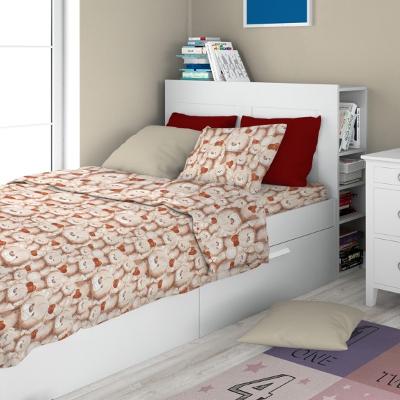 Σετ Παιδικά Σεντόνια Μονά 3 Τεμαχίων Dimcol Teddy Bear...