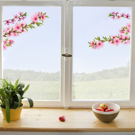 Αυτοκόλλητα Βινυλίου για Τζάμι Ango Peach Branch 69005