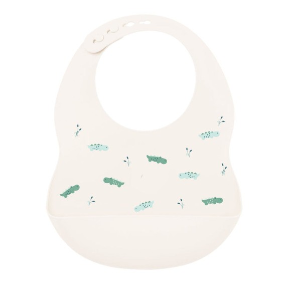 Σαλιάρα Σιλικόνης Nattou Silicon Λευκό N876421