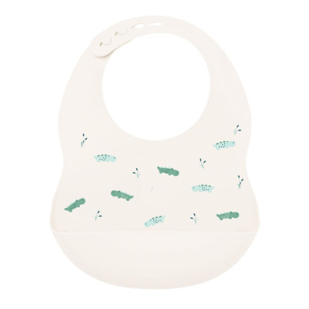 Σαλιάρα Σιλικόνης Nattou Silicon Λευκό N876421