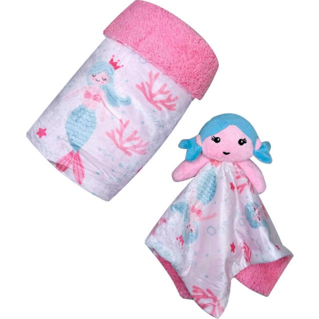 Σετ Κουβέρτα Fleece Αγκαλιάς και Πανάκι...