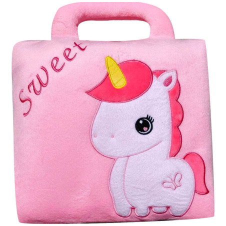 Κουβέρτα-Τσάντα Fleece Κούνιας Morven 22052 Unicorn Ροζ 100x170