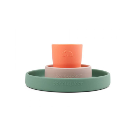 Παιδικό Σετ Φαγητού 3 Τεμαχίων Done By Deer Croco Colour Mix BR76473