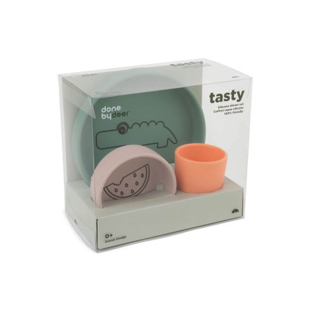 Παιδικό Σετ Φαγητού 3 Τεμαχίων Done By Deer Croco Colour Mix BR76473