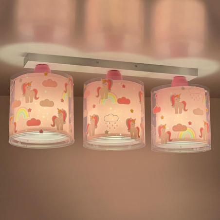 Παιδικό Φωτιστικό Οροφής Τρίφωτο Ango Unicorns 41593
