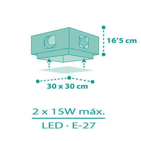 Παιδικό Φωτιστικό Οροφής Πλαφονιέρα Ango Moonlight Green 63236H