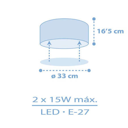 Παιδικό Φωτιστικό Οροφής Πλαφονιέρα Ango Starlight Blue 82216T