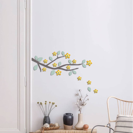 Αφρώδη Αυτοκόλλητα Τοίχου Ango Yellow Branch 54514