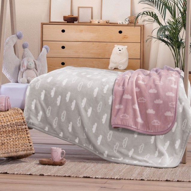 Κουβέρτα Βελουτέ Αγκαλιάς Nef-Nef Clouds Grey...