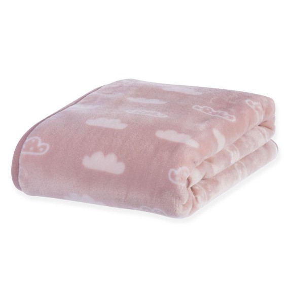 Κουβέρτα Βελουτέ Κούνιας Nef-Nef Clouds Pink 100x140