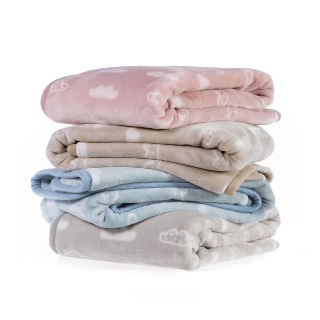 Κουβέρτα Βελουτέ Κούνιας Nef-Nef Clouds Pink...