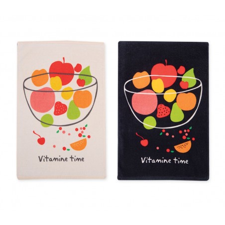 Ποτηρόπανο Βελουτέ Nef-Nef Vitamine Time Black 40x60