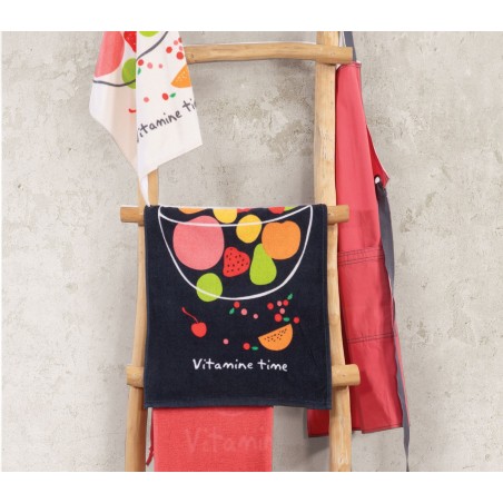 Ποτηρόπανο Βελουτέ Nef-Nef Vitamine Time Black 40x60