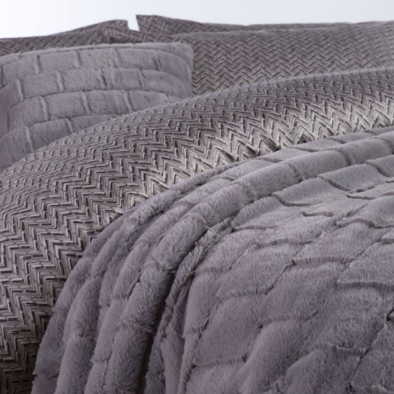 Ριχτάρι Πολυθρόνας Γούνινο Nef-Nef Barlow Grey 140x190