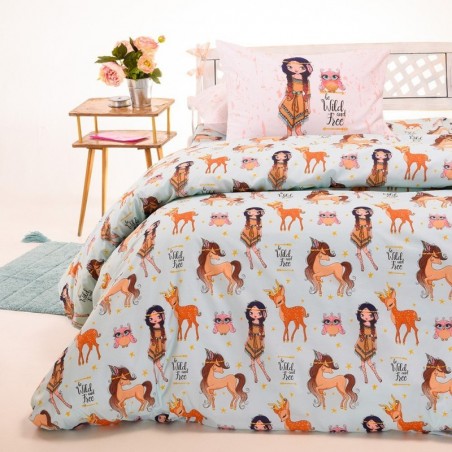 Παιδική Παπλωματοθήκη Μονή Melinen Indian Girl Light Blue 165x245