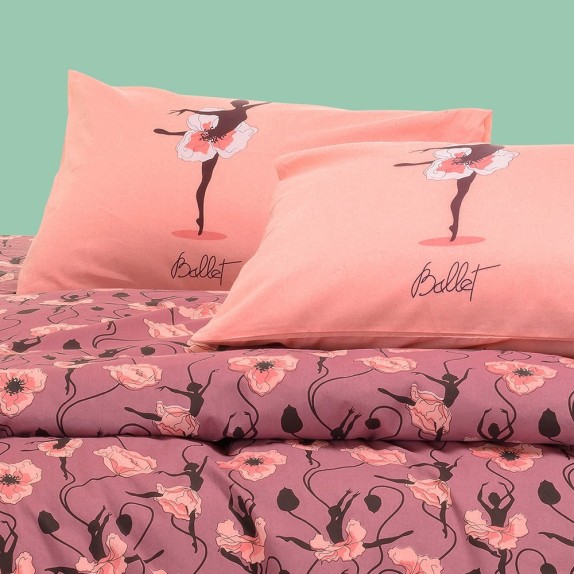 Σετ Παιδικές Μαξιλαροθήκες 2 Τεμαχίων Melinen Dance Mauve...